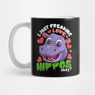 Cute I Just Freaking Love Hippos, Okay? Baby Hippo Mug